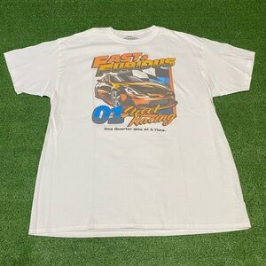 NEW Fast and Furious Street Racing Movie T-Shirt White Size XL Import Cars Y2K